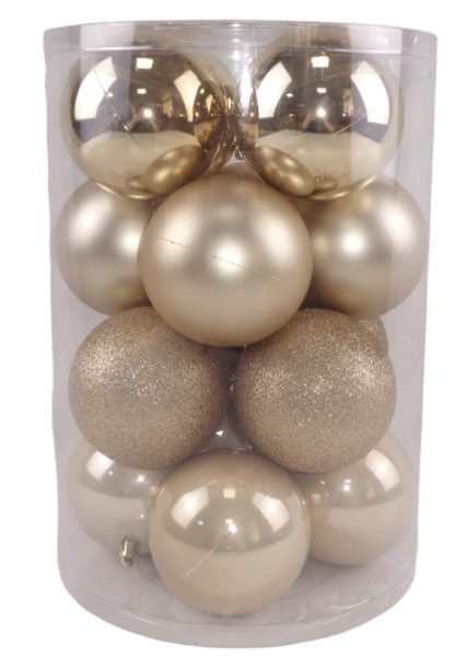 Στολίδι μπάλα σετ 16τμχ. 8εκ. Champagne